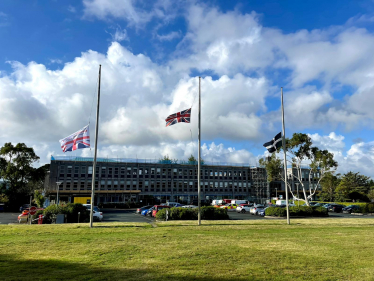 Flags at half mast